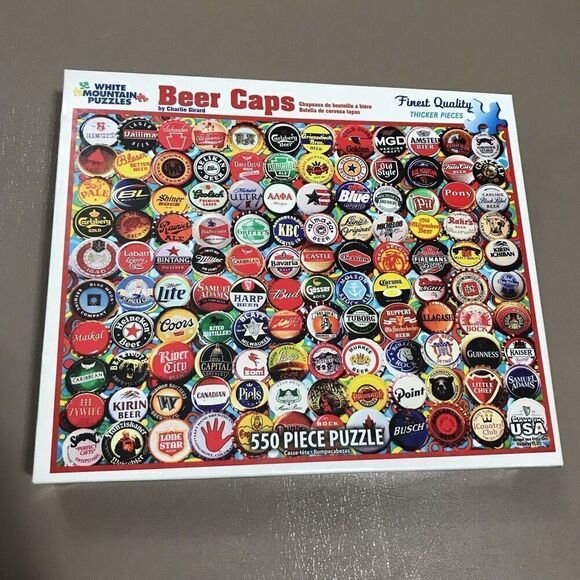 Beer Caps Puzzle 550 Pieces White Mountain - Picture 1 of 6